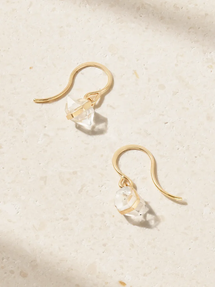 14-karat recycled gold Herkimer diamond earrings