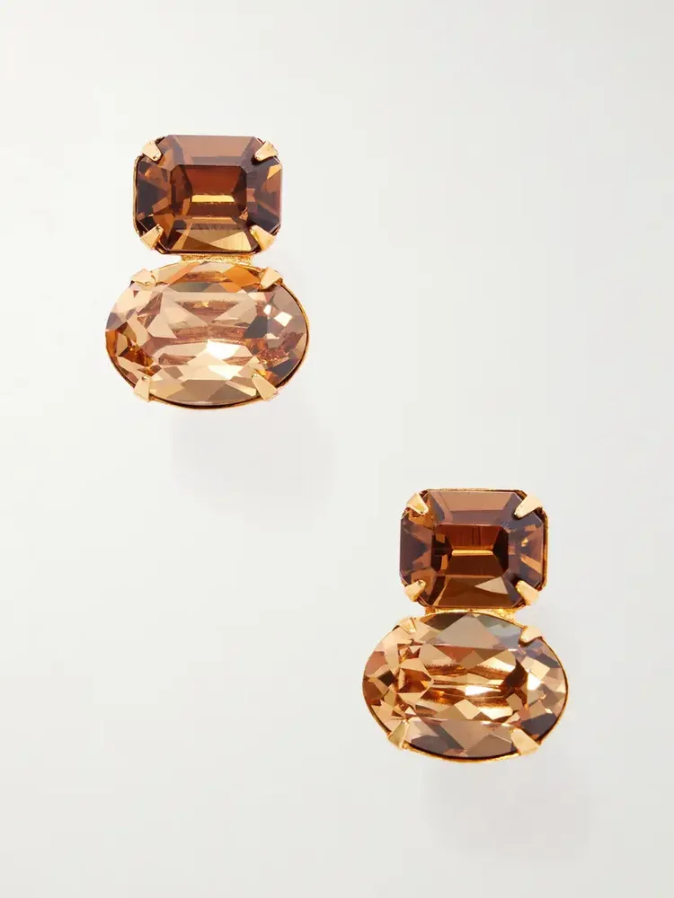 Maureen gold-tone crystal earrings