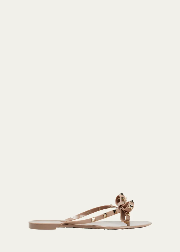 Rockstud PVC Flat Thong Sandals