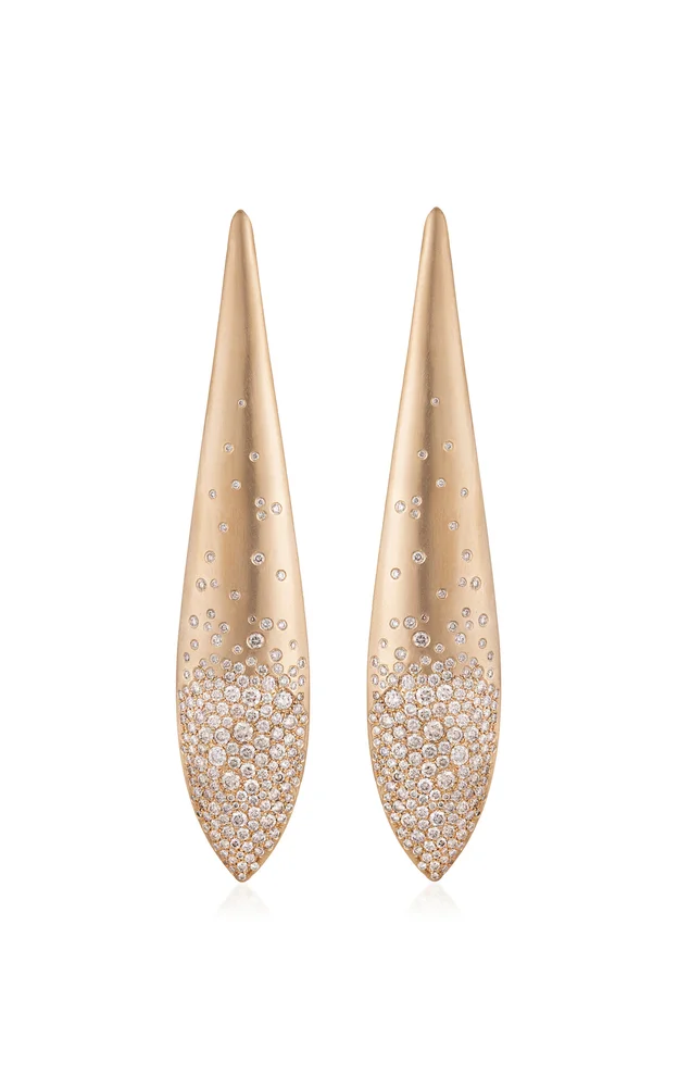 Lotus Petal Power 18K Yellow Diamond Earrings