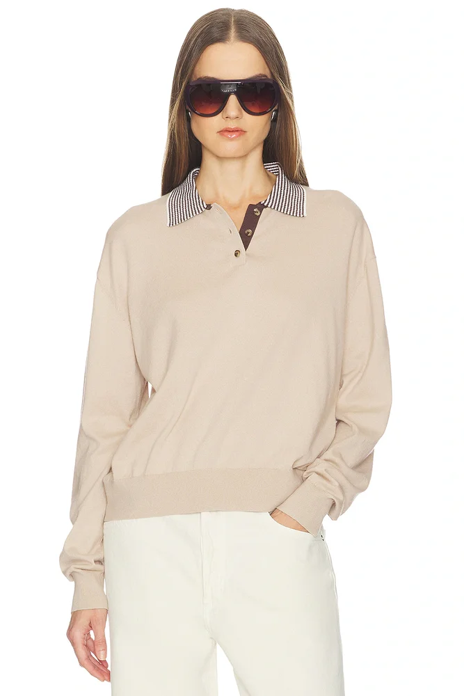 Dae Contrast Polo Sweater