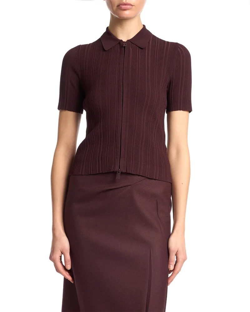 Ribbed Polo Top