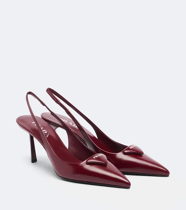 Leather slingback pumps