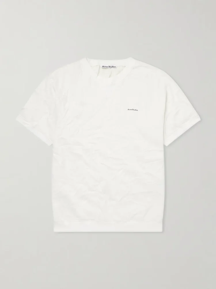 Fansas Logo-Print Crinkled-Jersey T-Shirt