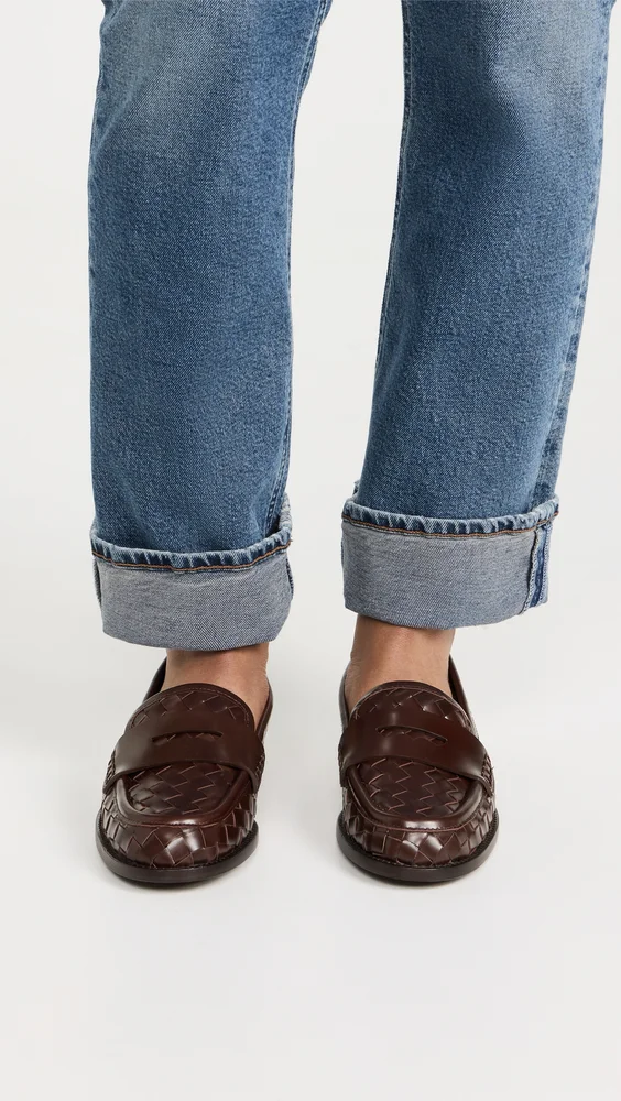 Rachel Woven Leather Loafers