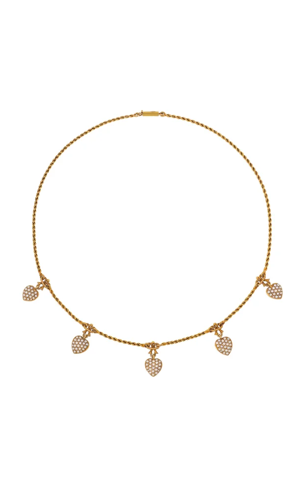 Antique Pearl Heart Pendant Necklace