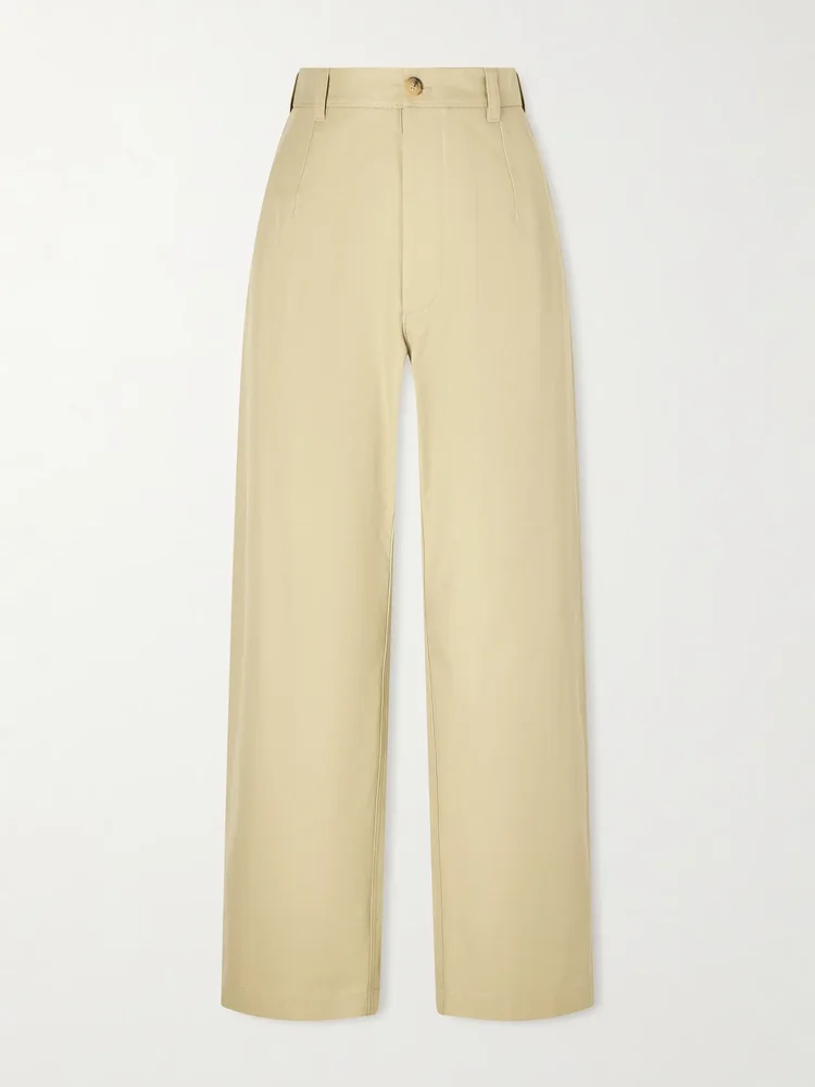 Yoko cropped cotton-poplin pants