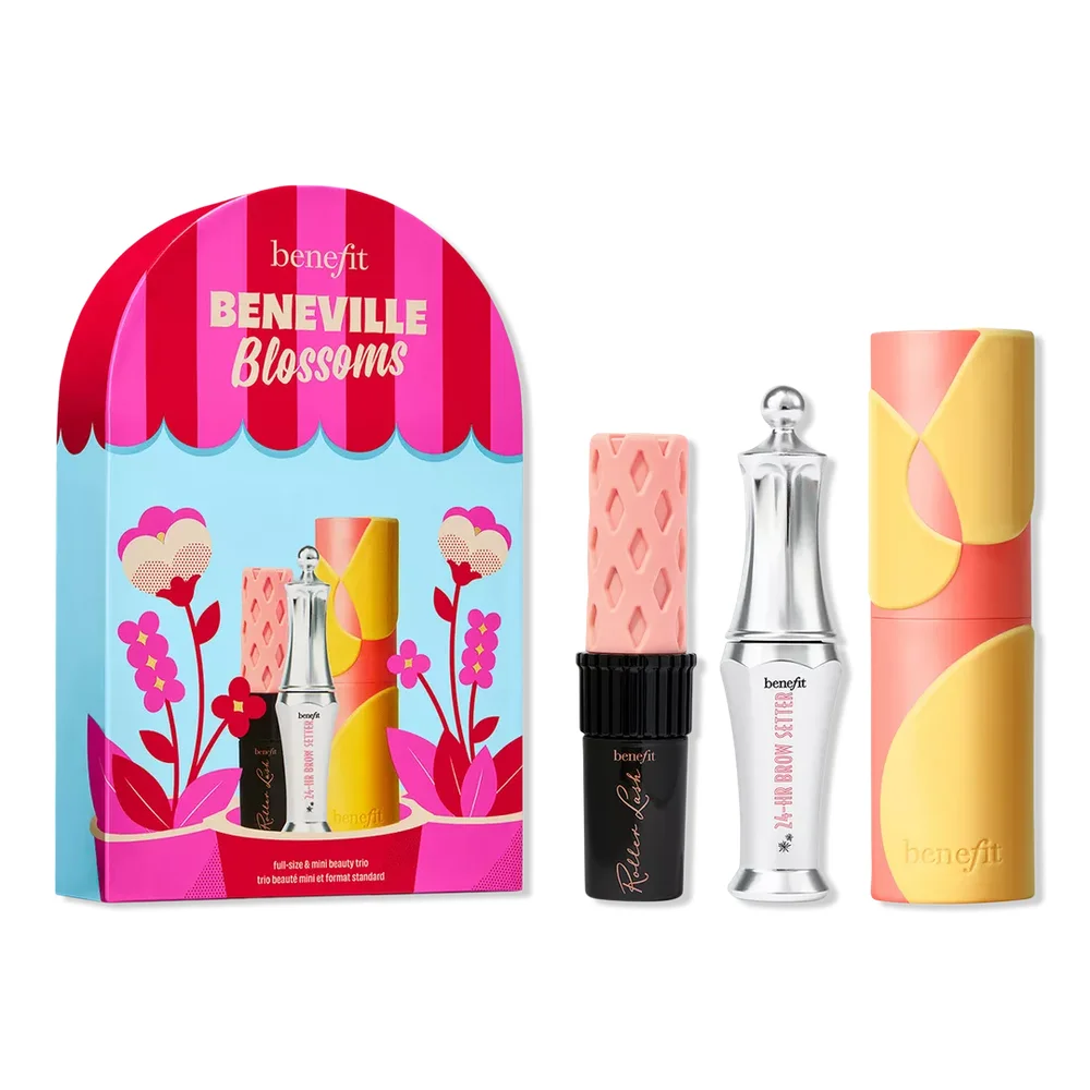 Beneville Blossoms Beauty Trio Blush, Mascara & Brow Gel Makeup Gift Set