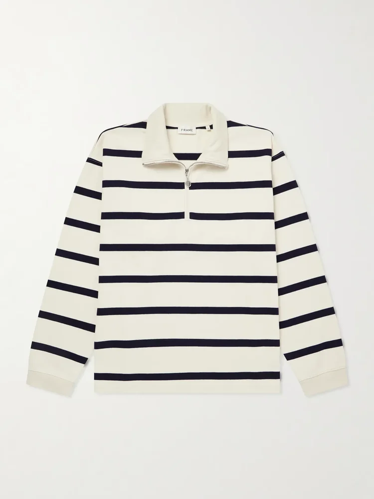 Logo-Embroidered Striped Cotton Sweater