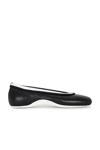 Foot Shaped Rubber Sole Ballerina Flat