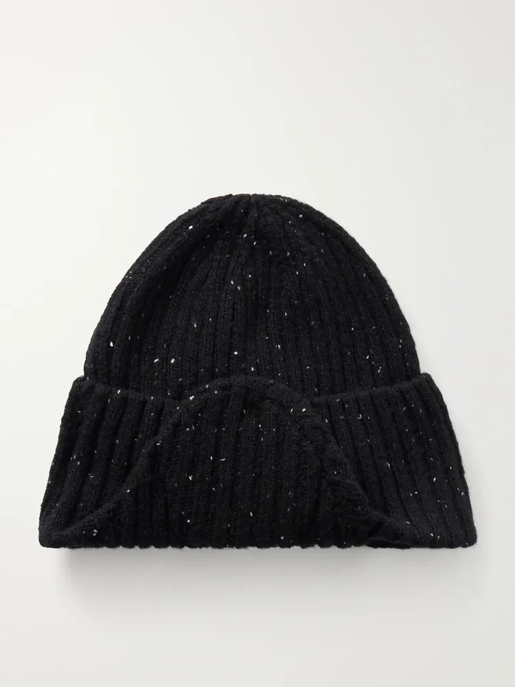 Padded Ribbed-Knit Beanie