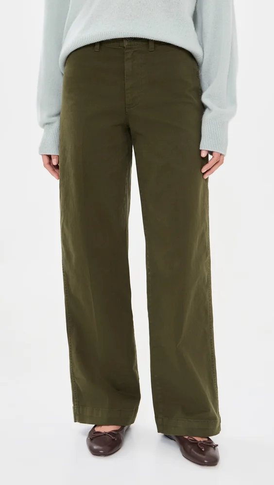 Wide Leg Trousers In Cotton Twill