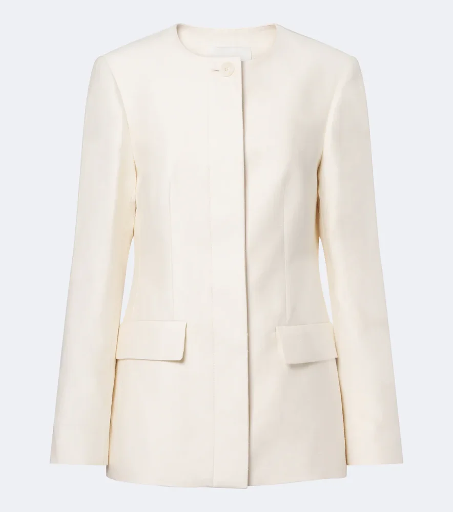 Myra cotton, linen, and silk-blend blazer