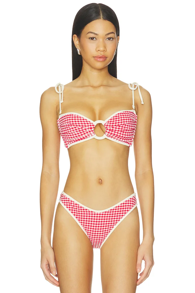 Binded Tori Ties Bandeau Bikini Top