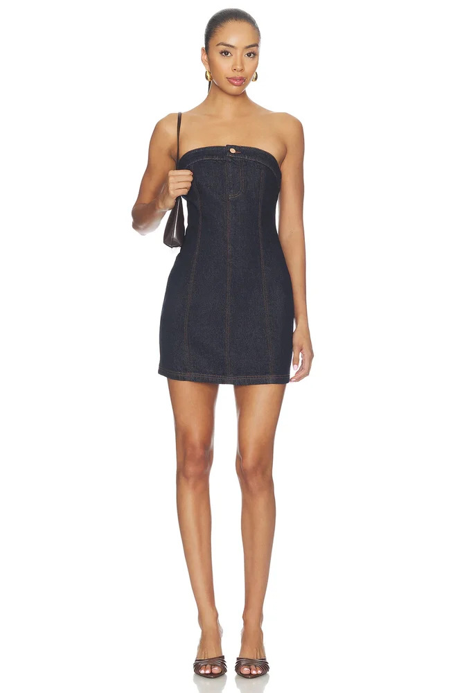 Pamela Strapless Tube Mini Denim Dress