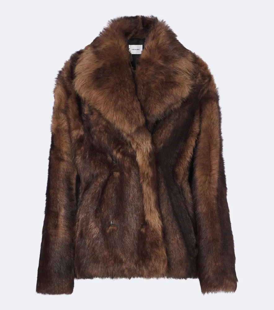 Double-breasted shearling jacket