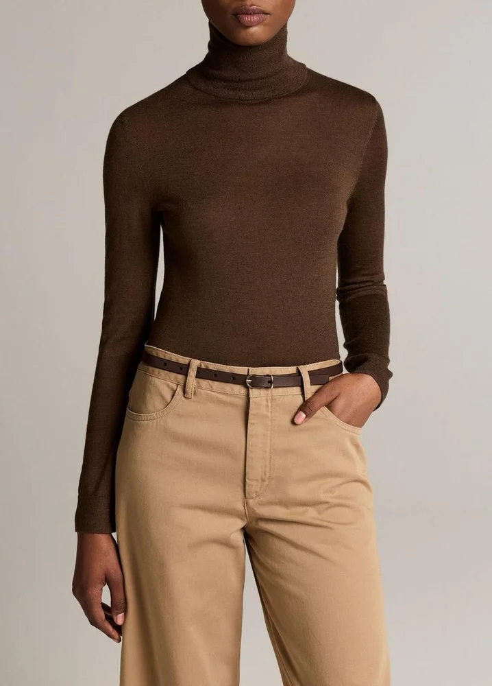 Cashmere-Silk Slim Turtleneck Sweater