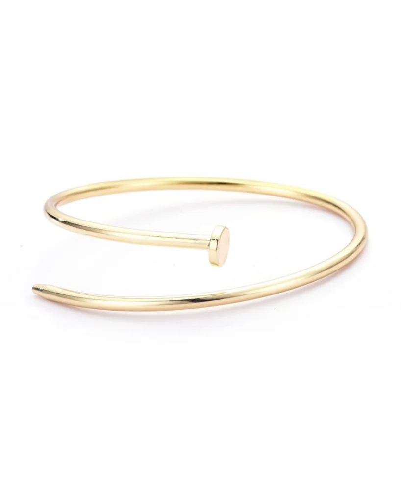 Gold Thin Nail Cuff Bracelet