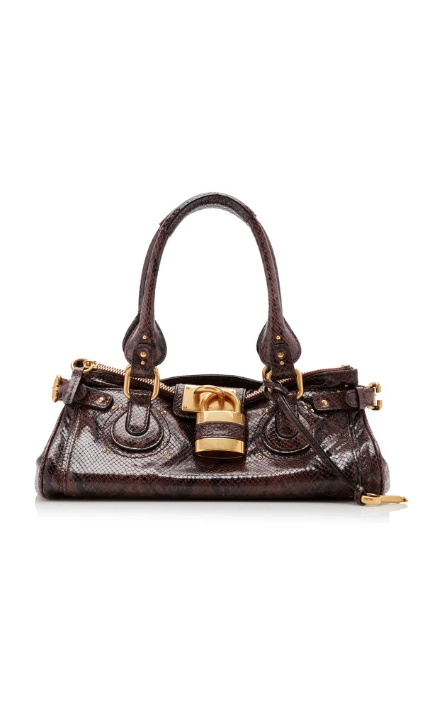 Paddington Python-Embossed Leather Shoulder Bag