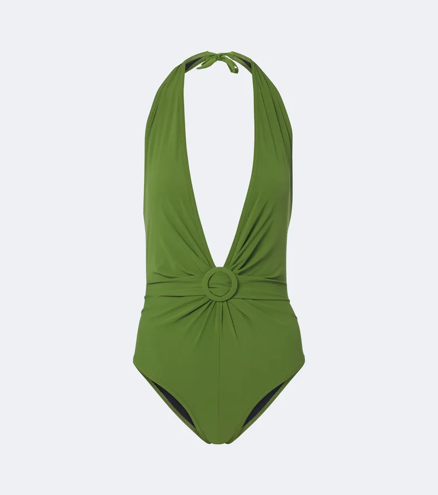 Lola gathered halterneck swimsuit