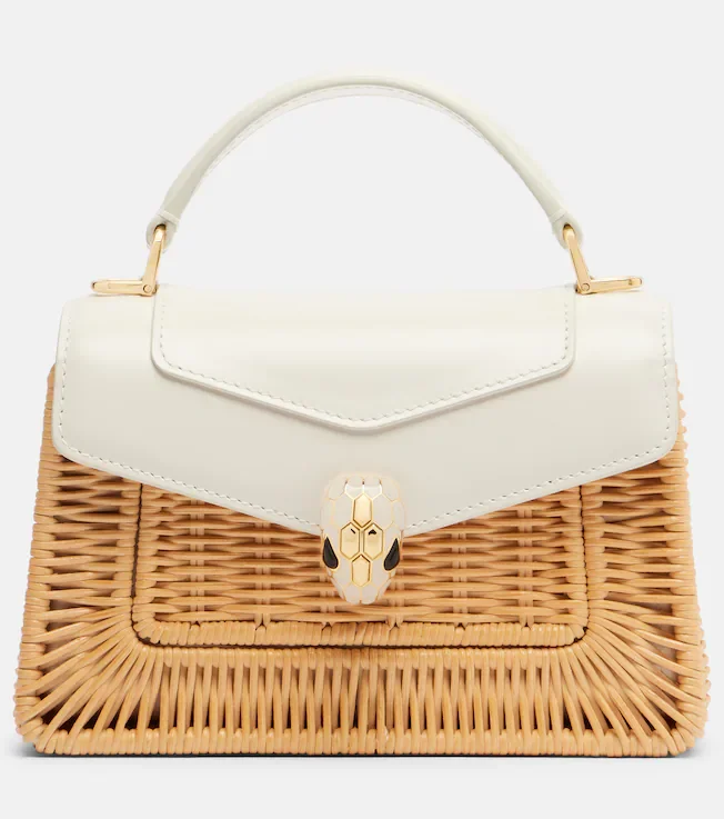 Serpenti Forever Mini wicker top-handle bag