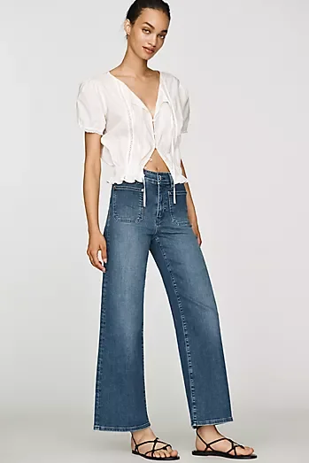 FRAME Le Slim Palazzo High-Rise Cropped Wide-Leg Jeans