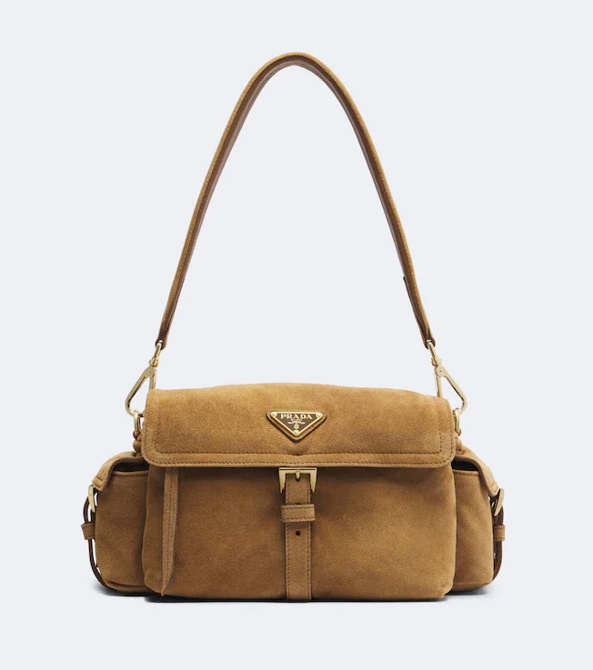Explore Medium suede shoulder bag