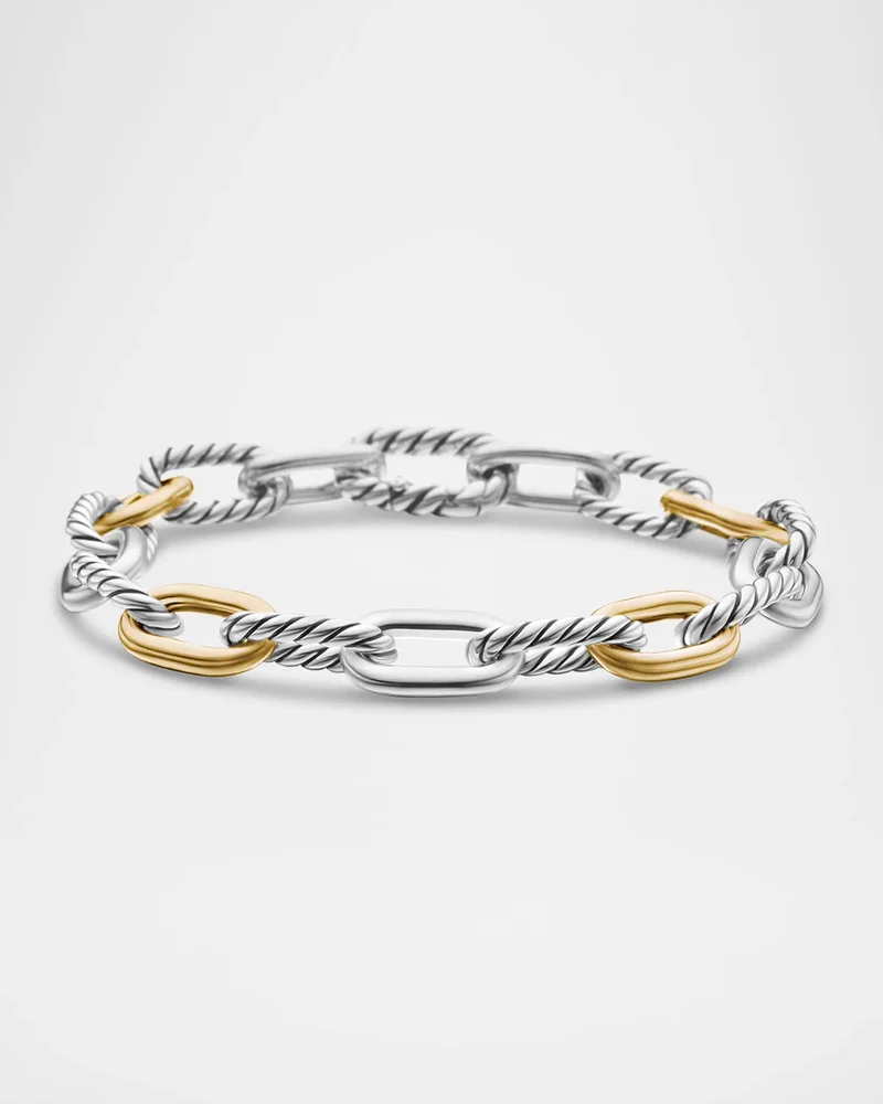 DY Madison Chain Bracelet in Silver with 18K Gold, 8.5mm