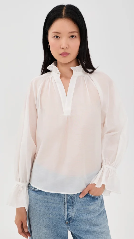 Cotton-Silk Organdy Blouse