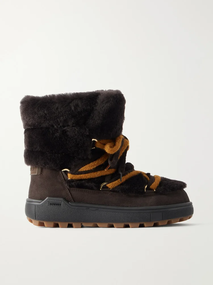 Chamonix 10 shearling-trimmed suede ankle boots