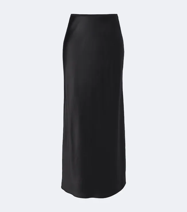Isaak silk satin maxi skirt