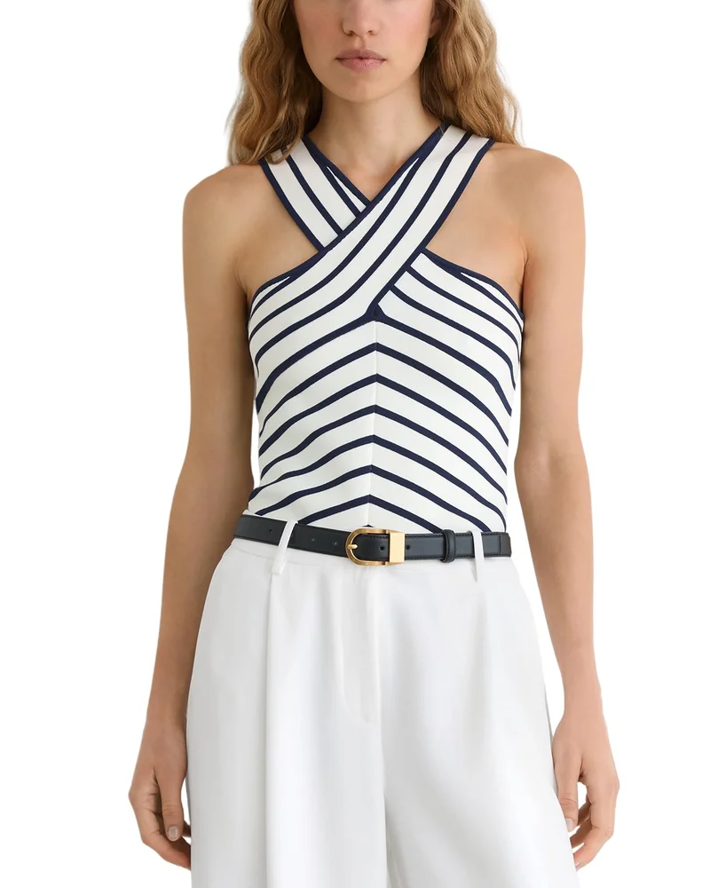 Aria Crossover Strap Halter Top