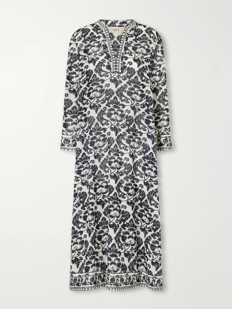 Giada printed cotton midi dress