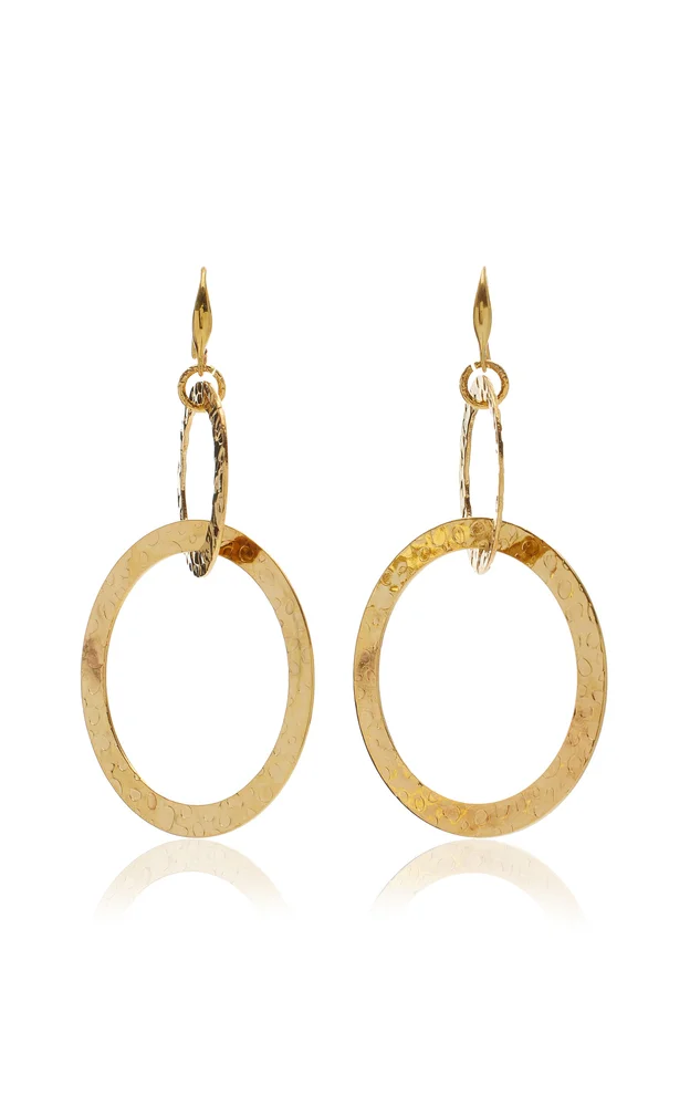 Saturn 22K Gold-Plated Earrings