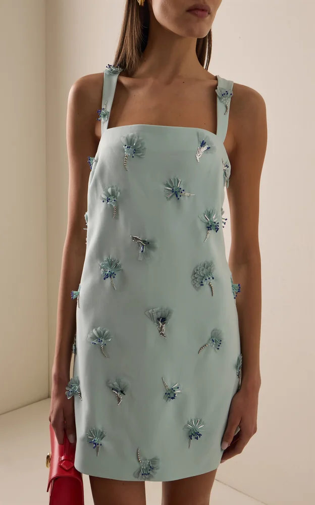 Ella Embellished Crepe Mini Dress