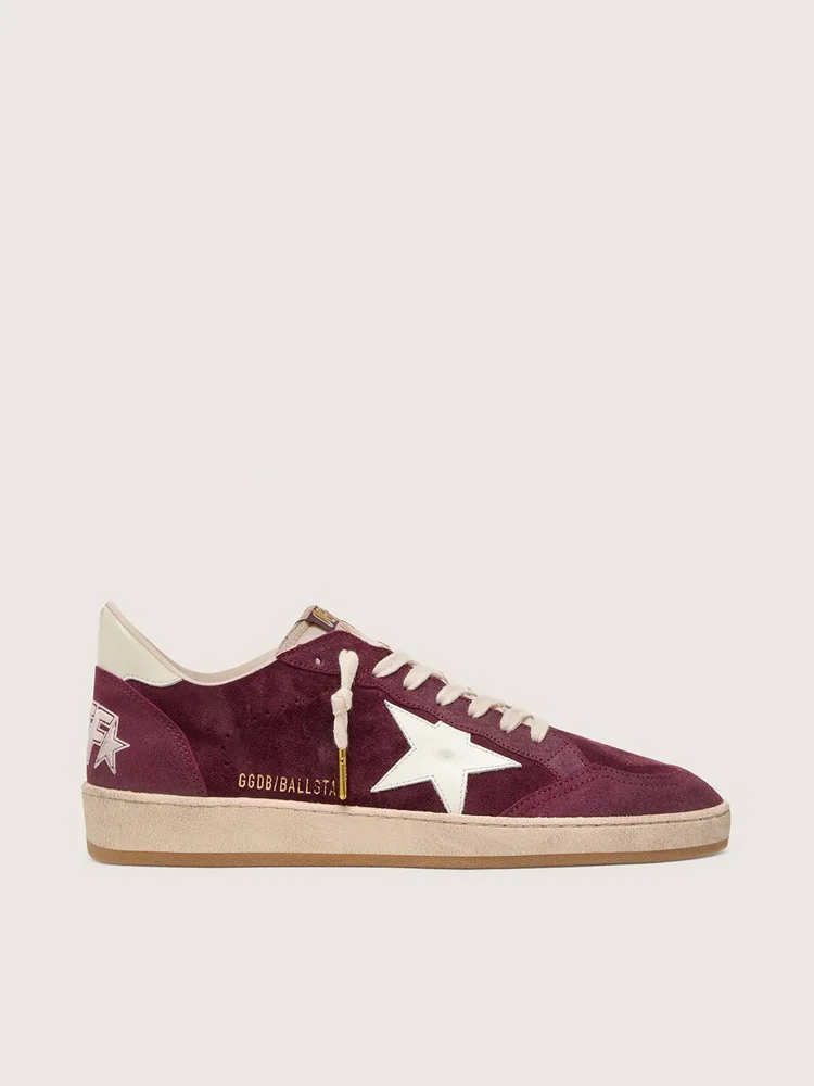Golden Goose | FiveFourFive Women's Ball Star in burgundy with cream star