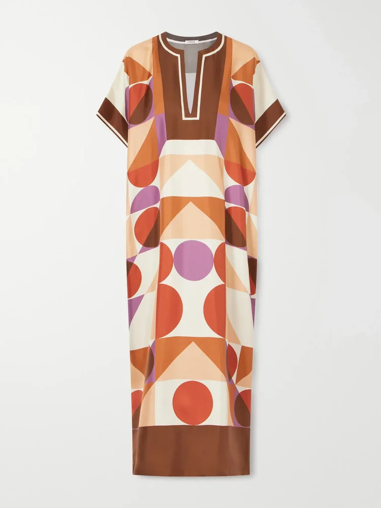 Marisa silk-twill kaftan