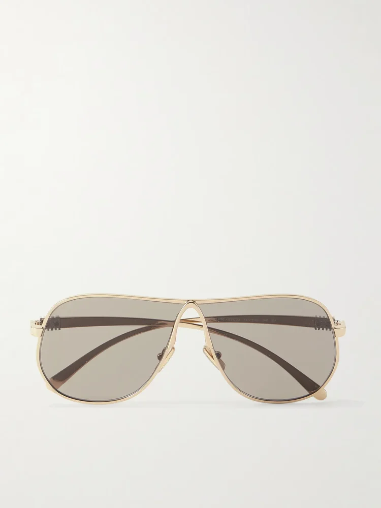 Aviator-style gold-tone sunglasses