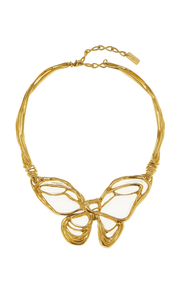 Butterfly Resin and Brass Necklace