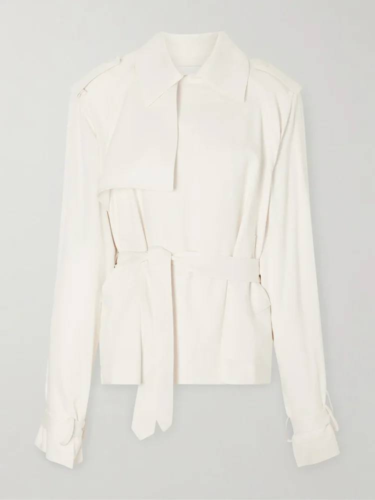 Eva belted gabardine trench coat