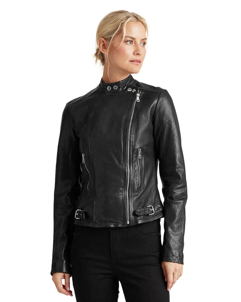 Burnished Leather Moto Jacket