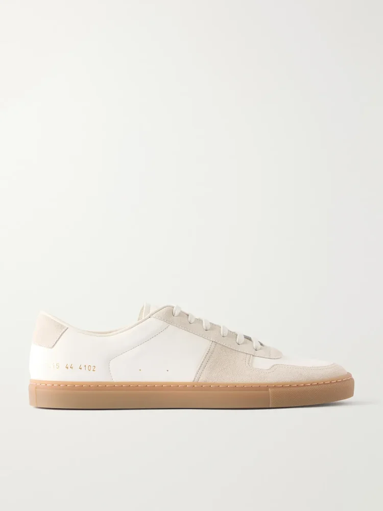 BBall Duo Suede-Trimmed Leather Sneakers
