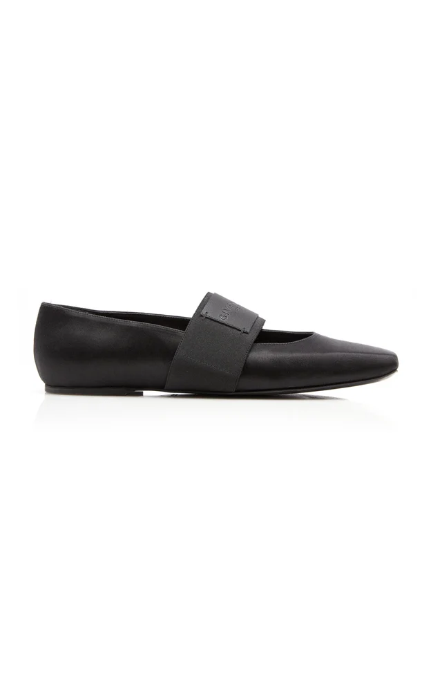 Sliced Square Satin Ballet Flats