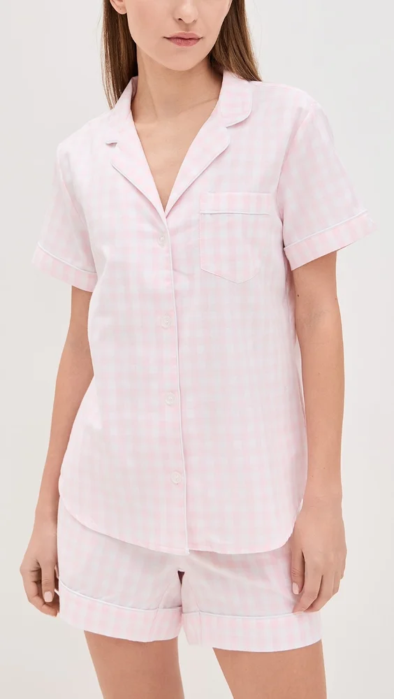 Gingham Shorts Pajama Set