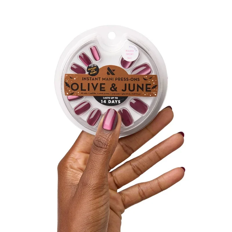 Press-On Fake Nails - S Round - Magic Potion Velvet - 42ct