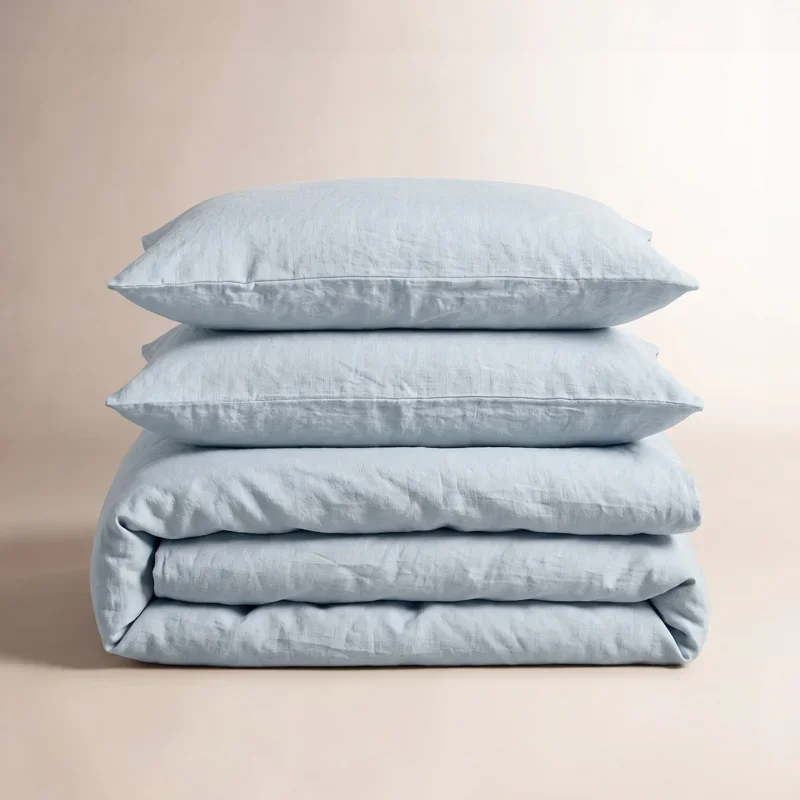 Clara 100% Flax Linen Solid Duvet Cover Set