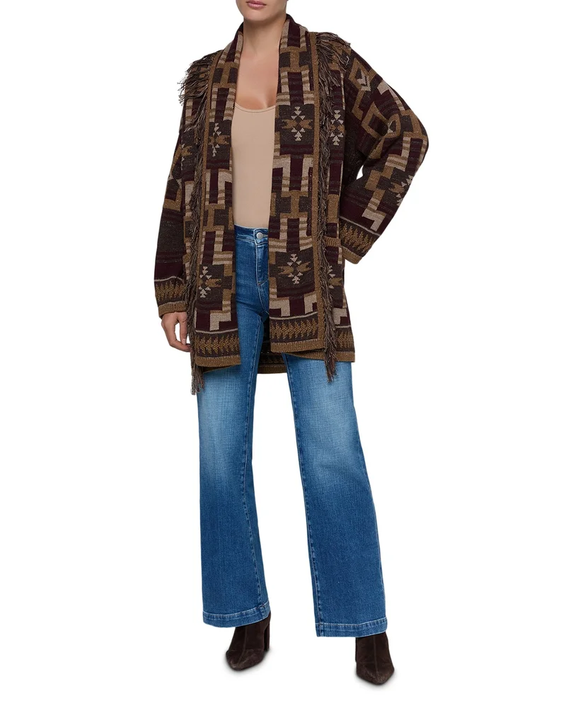 Jair Jacquard Fringe Cardigan
