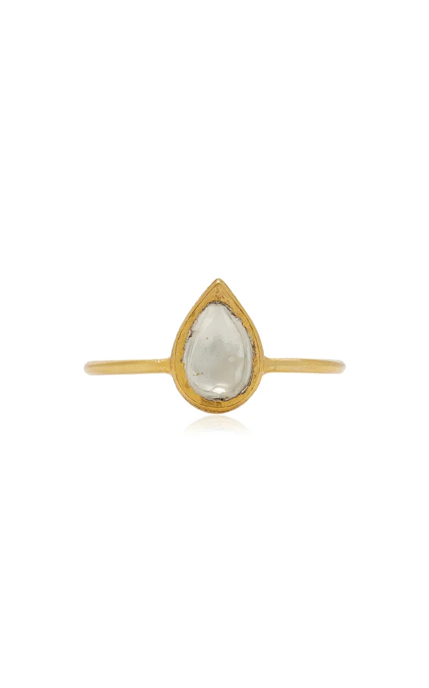 Kundan 18K Yellow Gold Vintage Diamond Ring