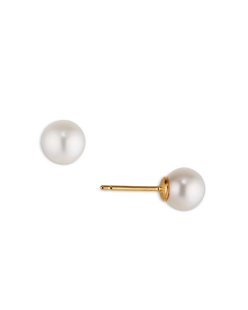 Cultured Freshwater Pearl Small Button Earrings