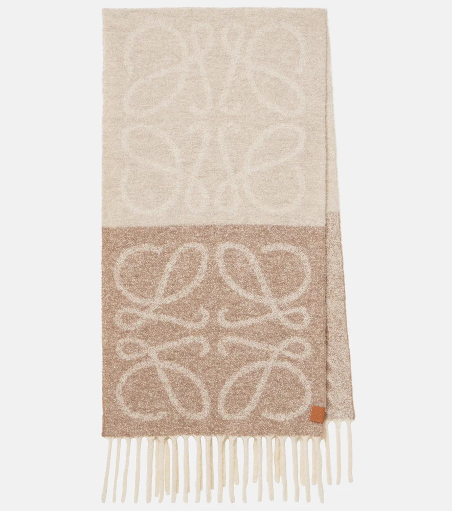 Anagram alpaca and wool-blend scarf